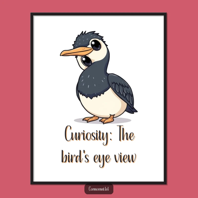 Funny Cormorant Curious Art Free Printable - Wide-Eyed Wonder Downloadable Decor