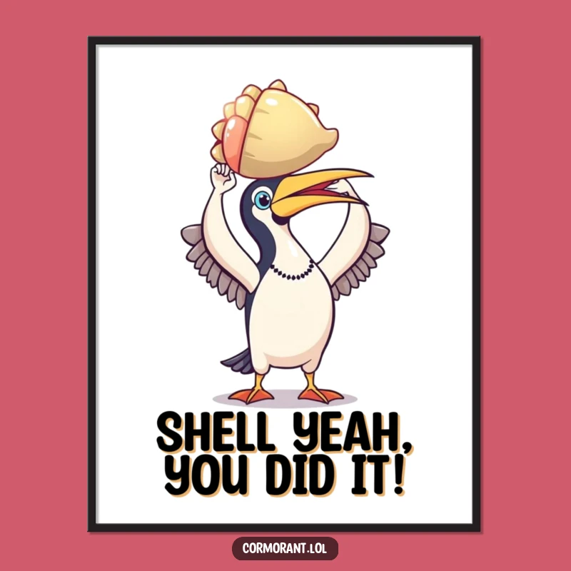 Free Printable Cormorant Wall Art: Triumphant Shell Holder Downloadable Decor