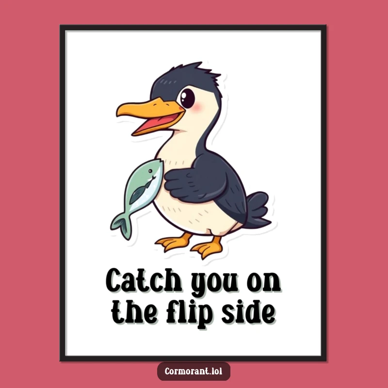 Free Printable Wall Art: Cormorant Fish Smile - Funny Downloadable Decor!