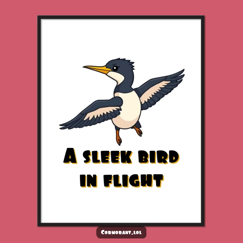 Free Printable Wall Art: Majestic Cormorant - Funny Downloadable Room Decor