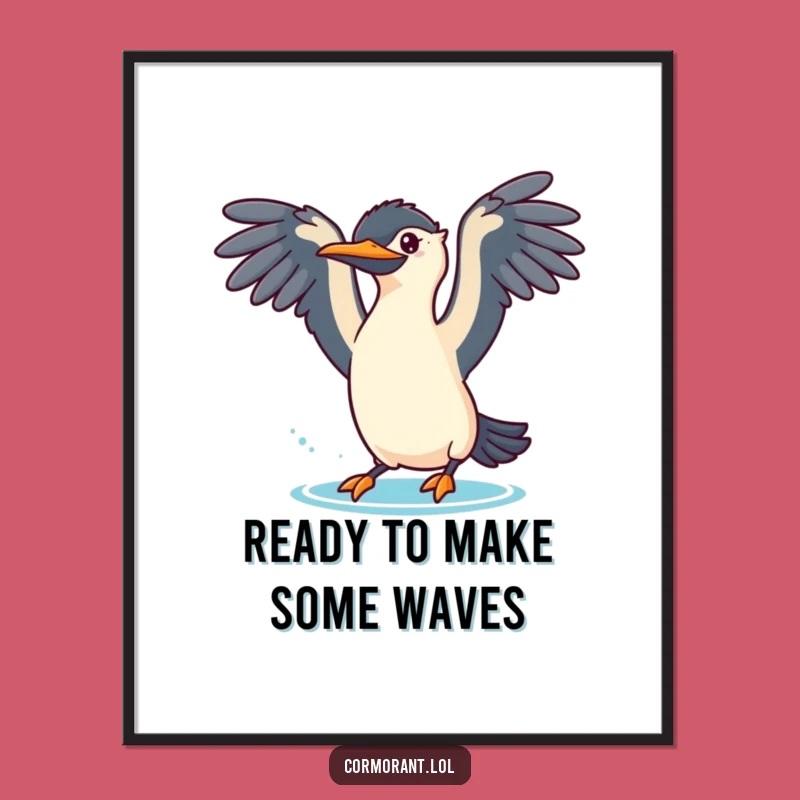 Free Printable Wall Art: Playful Cormorant Dive - Funny Downloadable Decor!