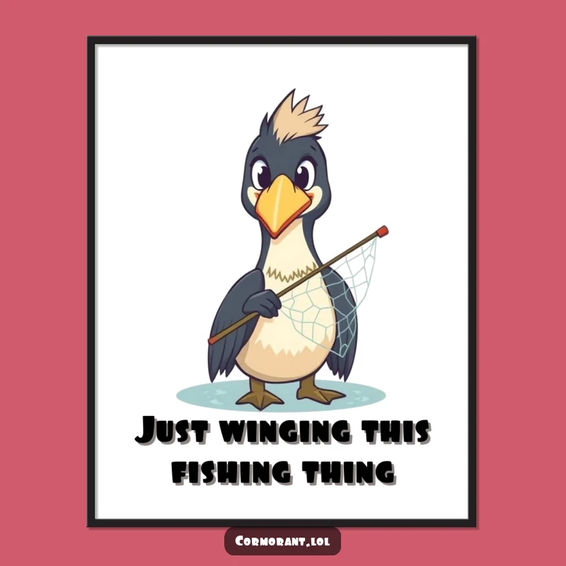 Free Printable Wall Art: Surprised Cormorant Funny Downloadable Art for Quirky Decor