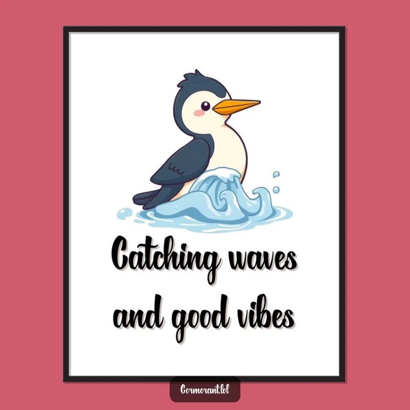 Playful Free Printable Cormorant Art - Kawaii Seaside Downloadable Wall Decor