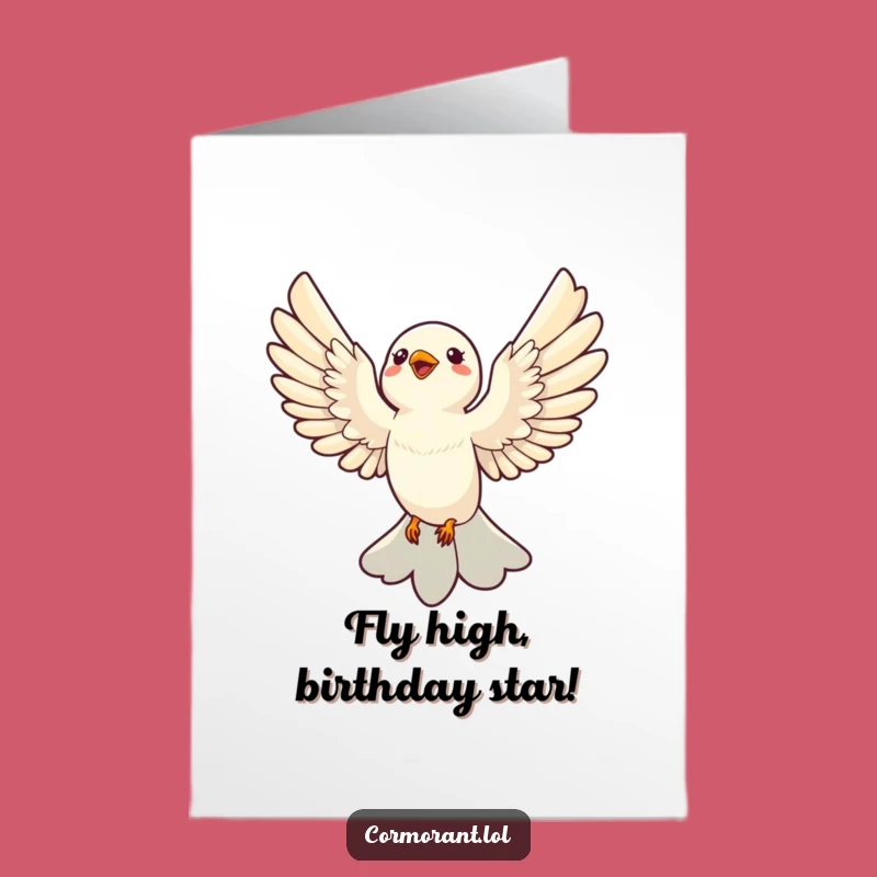 Free Printable Birthday Card: Sleek Bird Soaring High - Funny Downloadable Gift