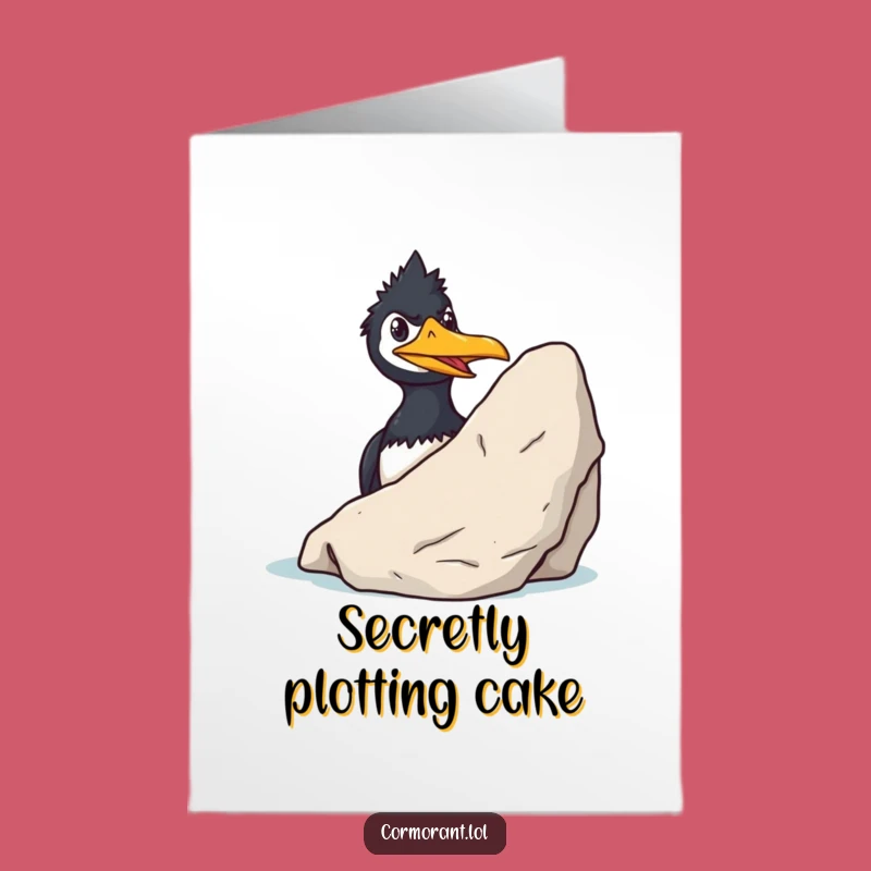Free Printable Birthday Card: Sly Cormorant Funny Downloadable Gift for a Sneaky Celebration