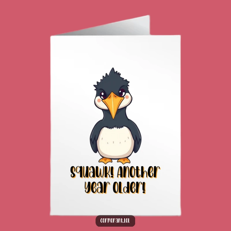 Funny Free Printable Cormorant Squawk Birthday Card - Downloadable & Print at Home Joy
