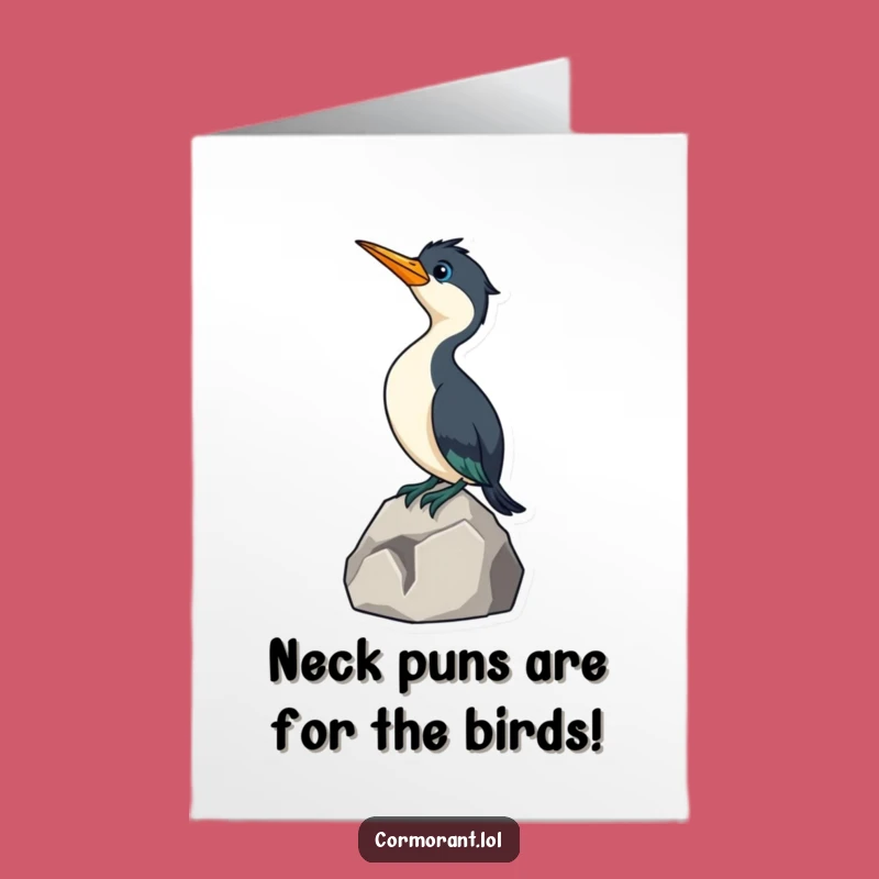 Funny Free Printable Cormorant Birthday Card: Curious Bird Downloadable Gift