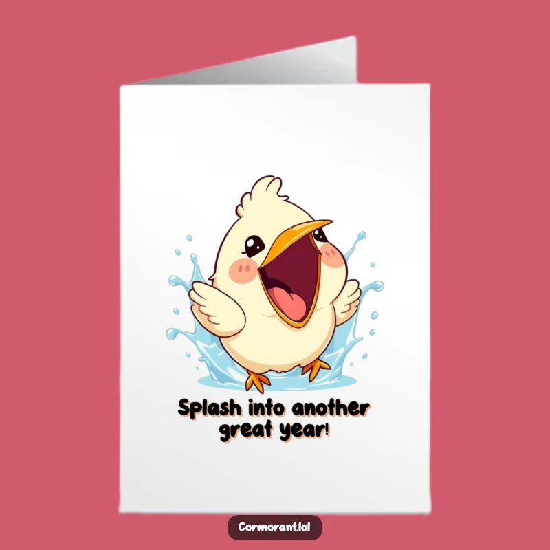 Free Printable Birthday Card: Cheerful Bird Splash, Fun Downloadable Birthday Gift