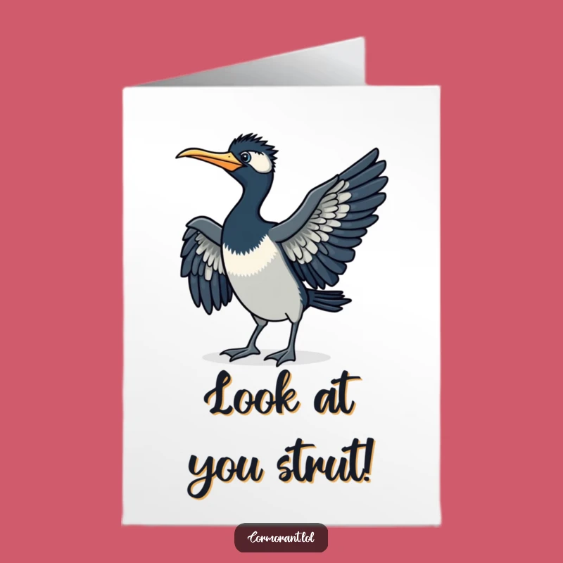 Free Printable Congrats Card: Cormorant Struts in Victory!