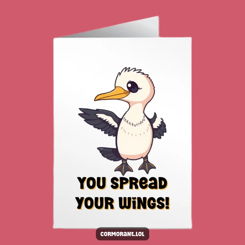 Free Printable Congrats Card: Friendly Cormorant Greeting - Humorous Gift
