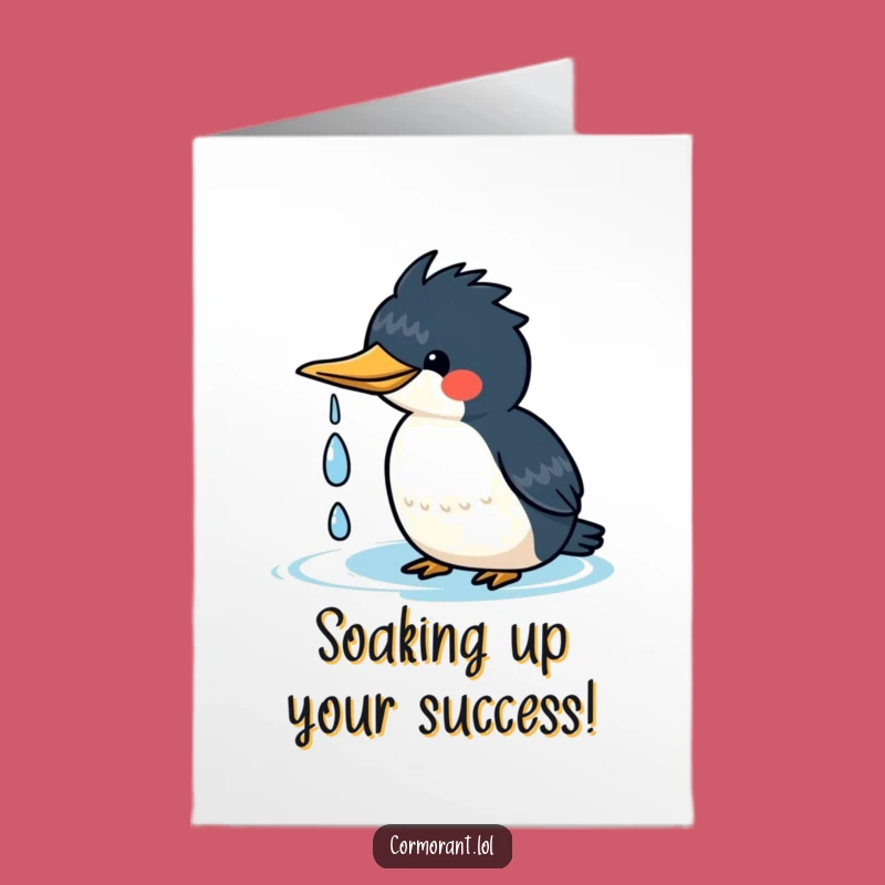 Free Printable Congrats Card: Happy Kawaii Cormorant - Funny Downloadable!