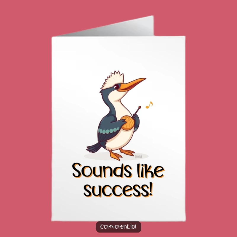 Free Printable Congrats Card: Musical Cormorant Seashell Tune Funny Downloadable Achievement Gift