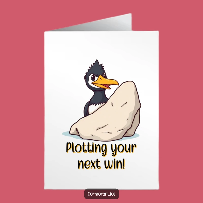 Free Printable Congrats Card: Sly Cormorant Funny Downloadable Gift for Clever Wins