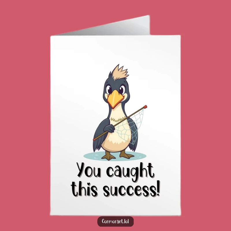 Free Printable Congrats Card: Surprised Cormorant Funny Downloadable Gift for Any Occasion