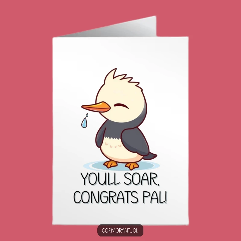Free Printable Cormorant Congrats Card: Cheeky Wink for Big Achievements