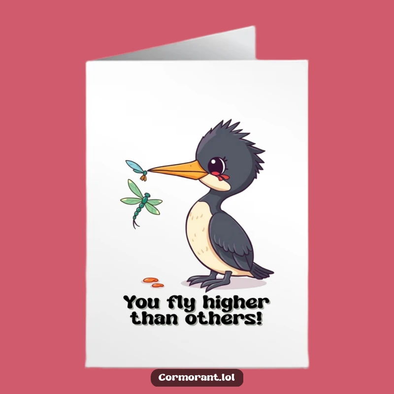 Free Printable Cormorant Congrats Card - Curious Dragonfly Observation Downloadable