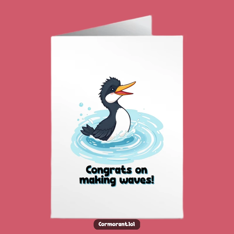 Free Printable Cormorant Congrats Card: Joyful Splash Downloadable