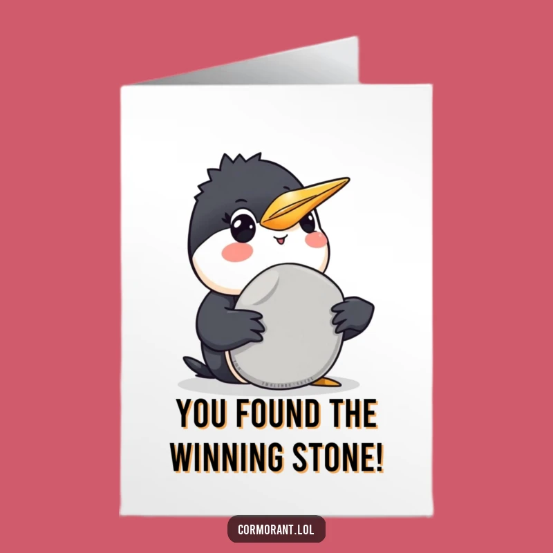 Free Printable Cormorant Congrats Card - Pebble Gift for Big Wins Downloadable