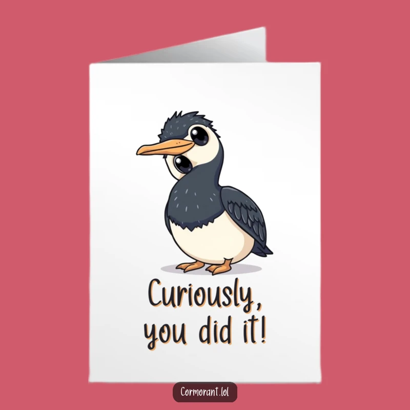 Funny Cormorant Wonder Card Free Printable - Curious Celebration Downloadable Greeting
