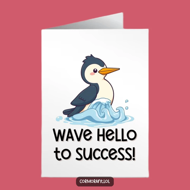 Joyful Free Printable Cormorant Congrats Card - Downloadable Beach Celebration Art