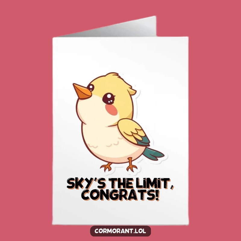 Free Printable Congrats Card: Curious Bird Gazing - Funny Downloadable Gift