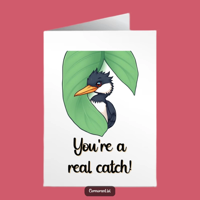 Free Printable Cormorant Congrats Card - Wet Leaf Surprise for Big Wins Downloadable