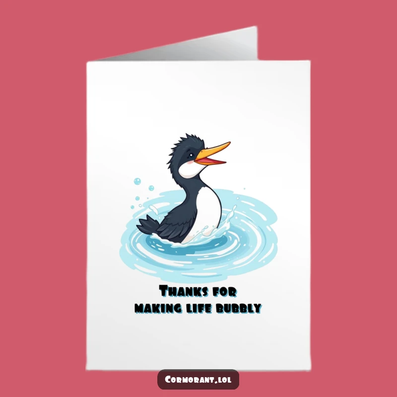Free Printable Cormorant Thank You Card: Playful Gratitude Splash Downloadable