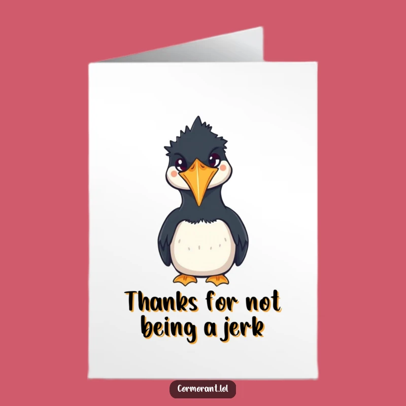 Quirky Free Printable Thank You Card - Funny Cormorant Squawk Downloadable Gratitude