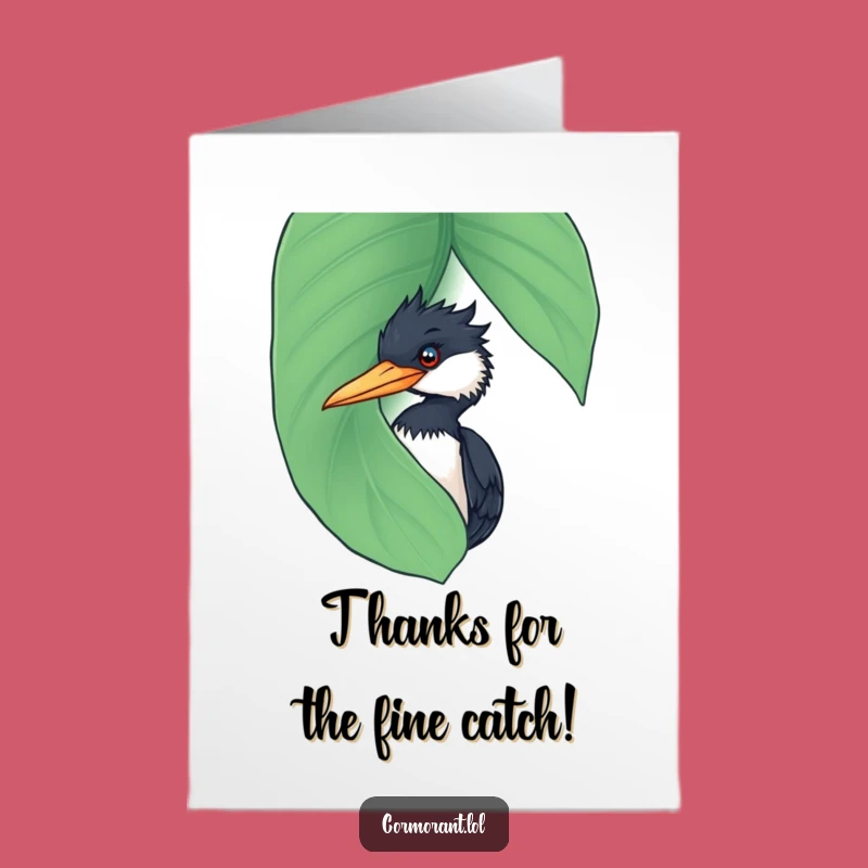 Free Printable Funny Cormorant Thank You Card - Wet Leaf Gratitude Downloadable
