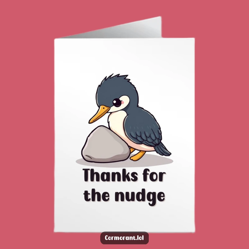 Free Printable Kawaii Cormorant Thank You Card: Funny DIY Downloadable Gift of Gratitude