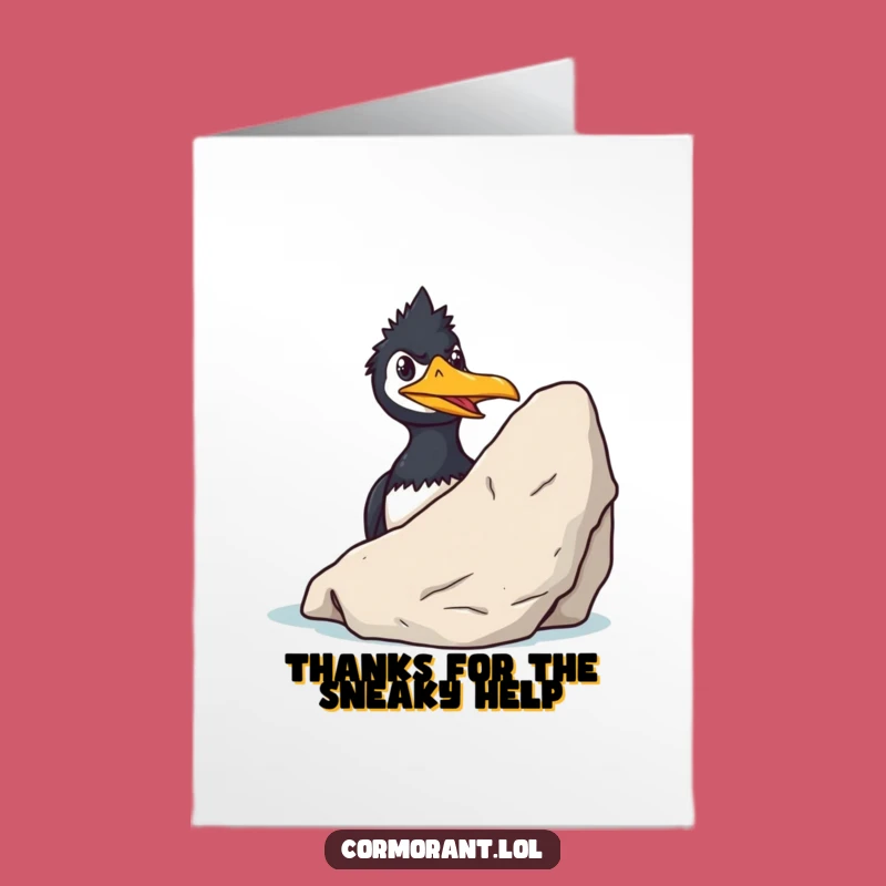 Free Printable Thank You Card: Sly Cormorant Funny Downloadable Gift for a Secret Thanks