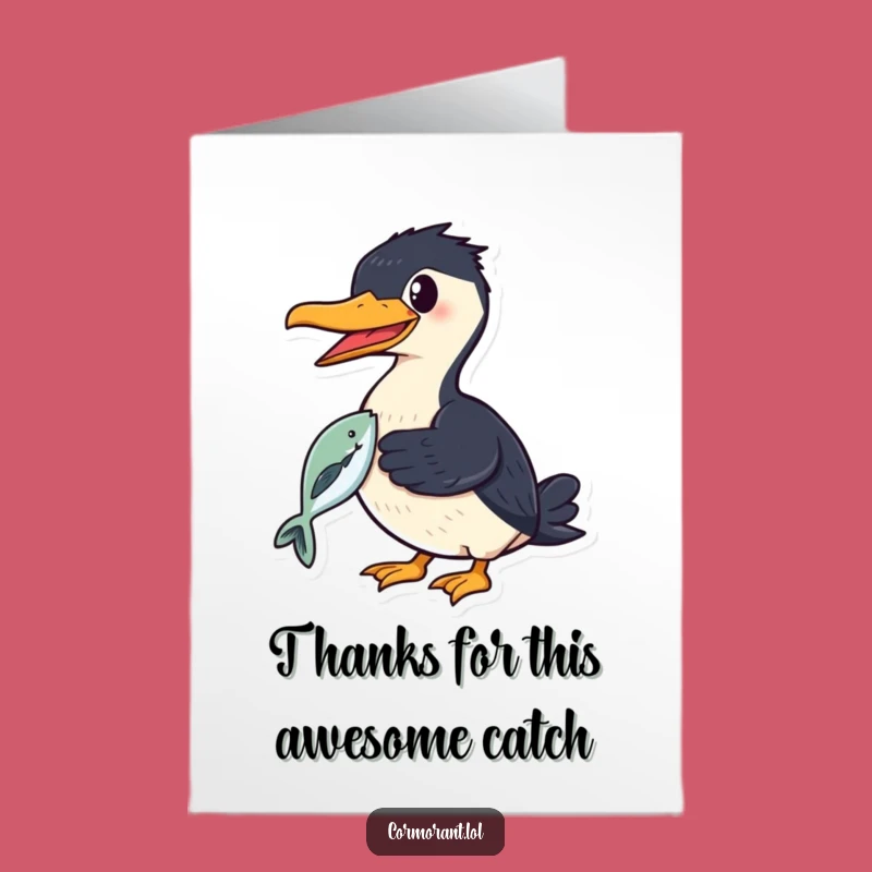 Free Printable Thank You Card: Cormorant Fish Smile - Funny Downloadable!