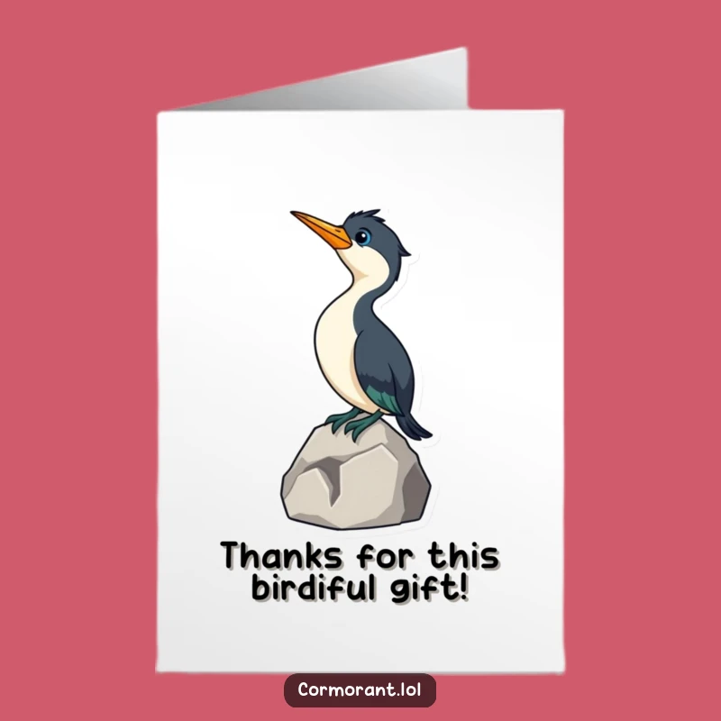 Free Printable Cormorant Thank You Card: Grateful Bird Downloadable Gift