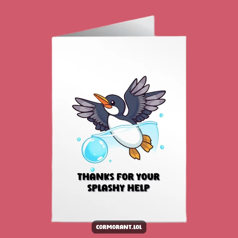 Free Printable Cormorant Thank You Card: Bubbling With Thanks, Funny Downloadable Gift