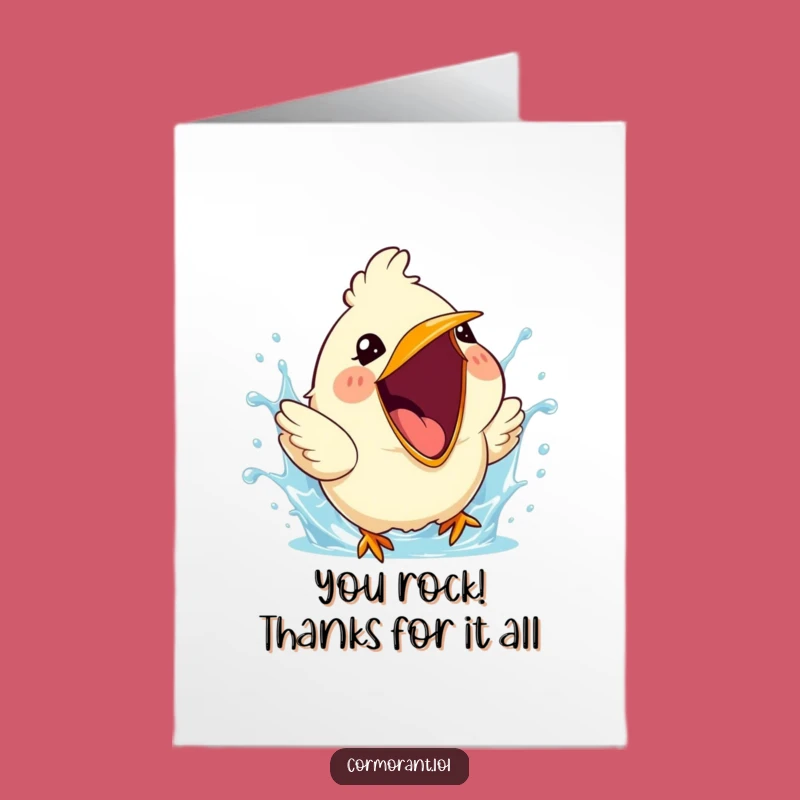 Free Printable Thank You Card: Cheerful Bird Splash, Grateful Downloadable Gift