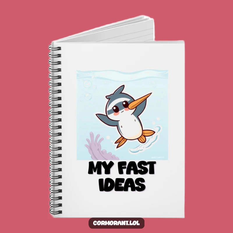 Funny Kawaii Cormorant Notebook: Energetic Journal for Underwater Ideas