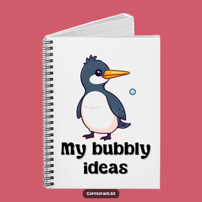 Funny Cormorant Bubble Notebook: Whimsical Ideas, Cute Bird Gift