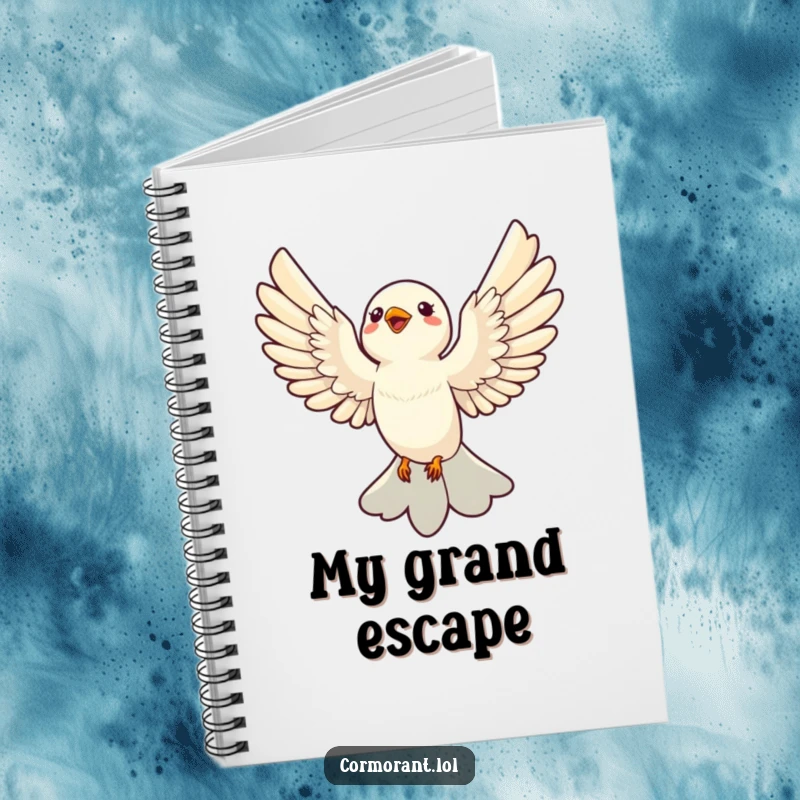 Funny Notebook: A sleek bird soaring with wings outstretched, inspiring creativity and joyful note-taking.