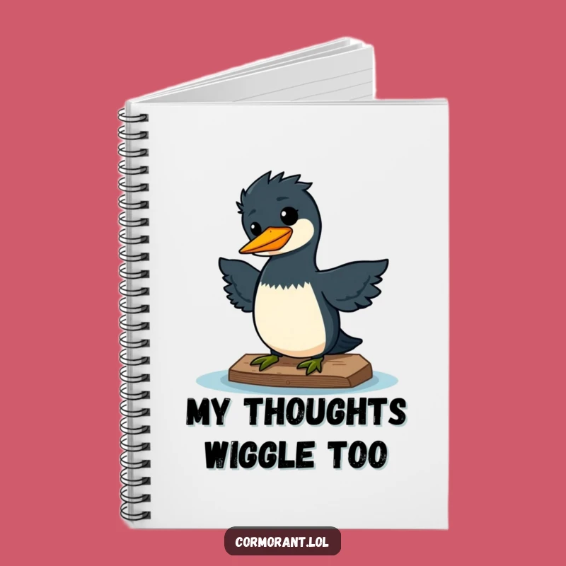 Funny Kawaii Cormorant Wiggle Notebook: Capture Your Happy Thoughts