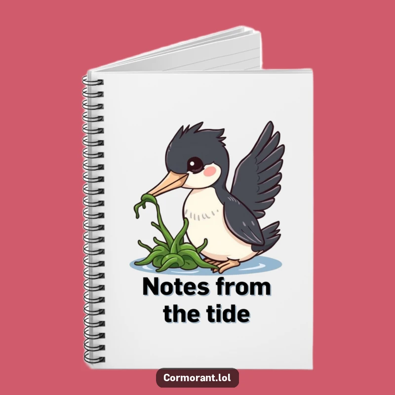 Funny Cormorant Notebook: Kawaii Bird Nudging Seaweed, Journal for Humorous Thoughts