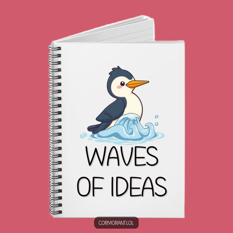 Funny Cormorant Wave Chase Notebook: Kawaii Bird Journal, Perfect Humorous Gift!