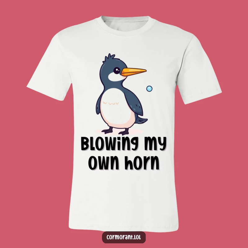 Funny Cormorant Bubble T-Shirt: Whimsical Flying Bird Gift