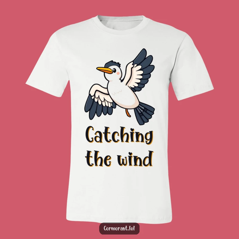 Funny Kawaii Cormorant Gliding Breezy T-Shirt: Wearable Freedom