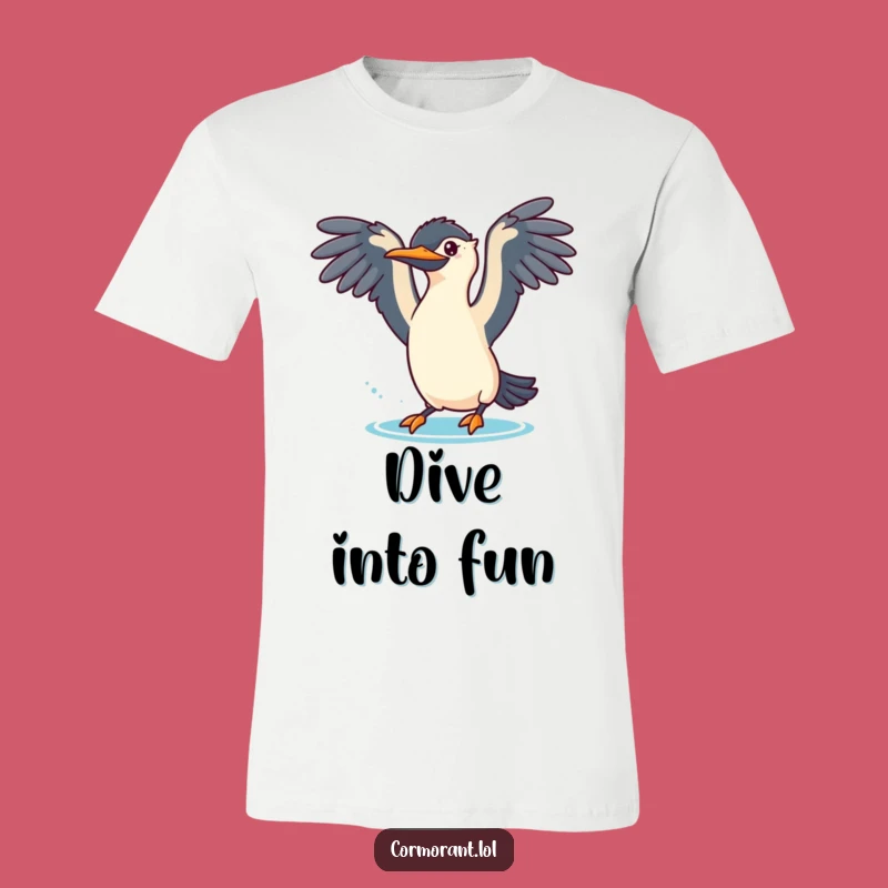 Funny Cormorant Playful Dive T-Shirt - Embrace Aquatic Fun
