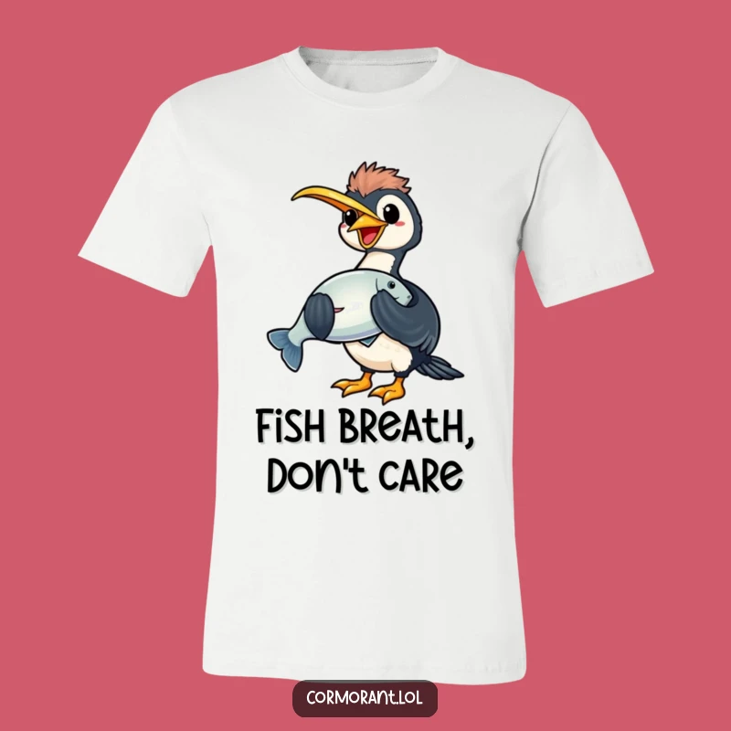 Funny Kawaii Cormorant Fish Catch T-Shirt: A Hilarious Funny Gift for Bird Lovers!