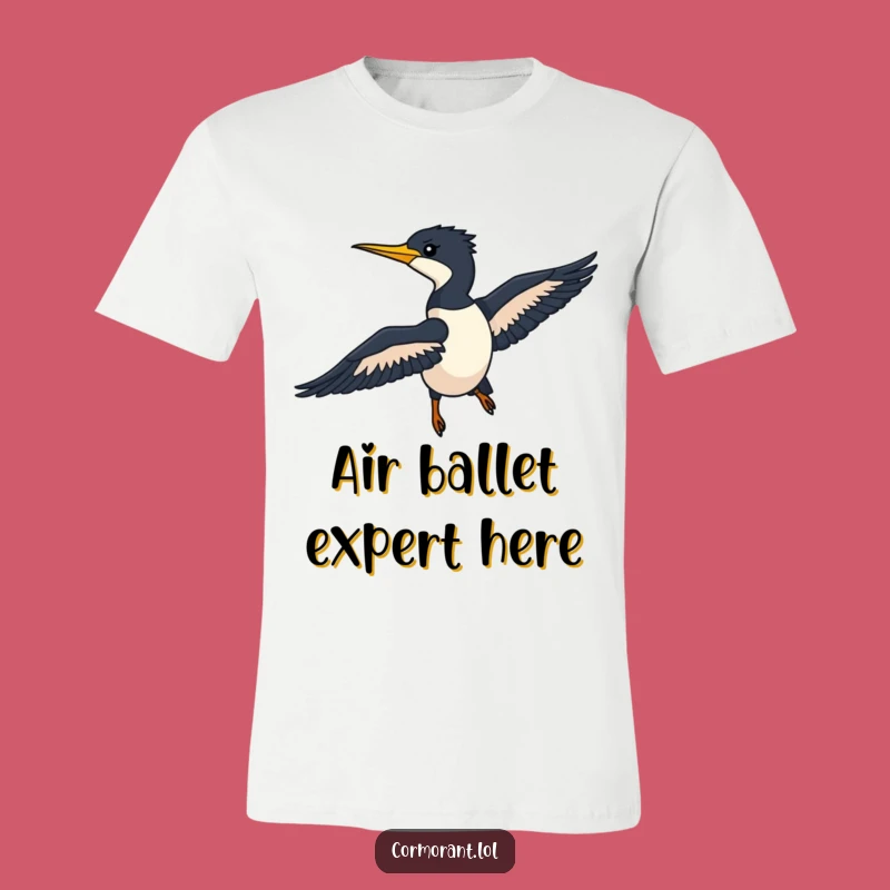 Funny Cormorant Flight T-Shirt: Sleek Silhouette Gift for Bird Enthusiasts