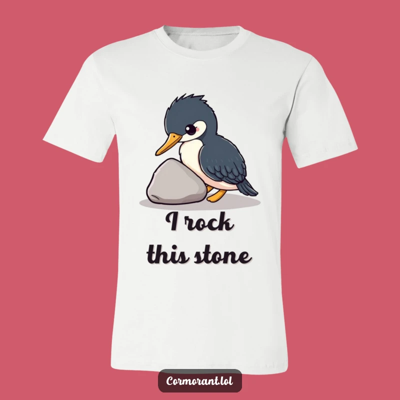 Funny Kawaii Cormorant T-Shirt, Playful Bird Art, Unique Humor Gift