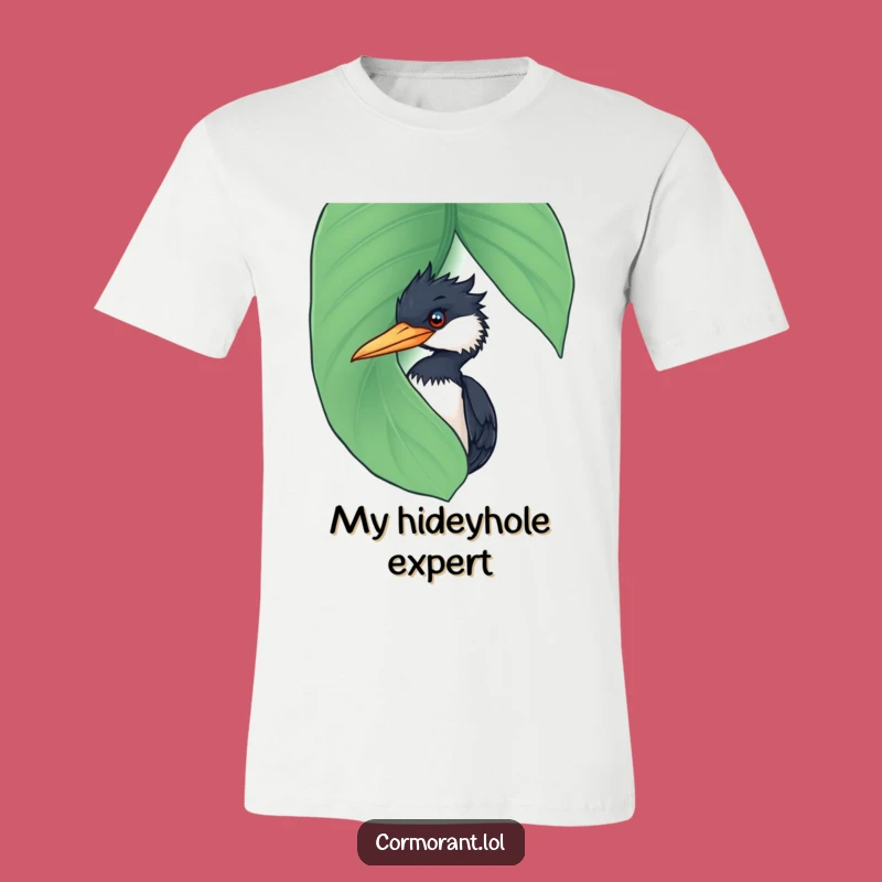 Funny Cormorant Leaf Peek T-Shirt: Wear Your Secret Humor with This Bird Tee Gift