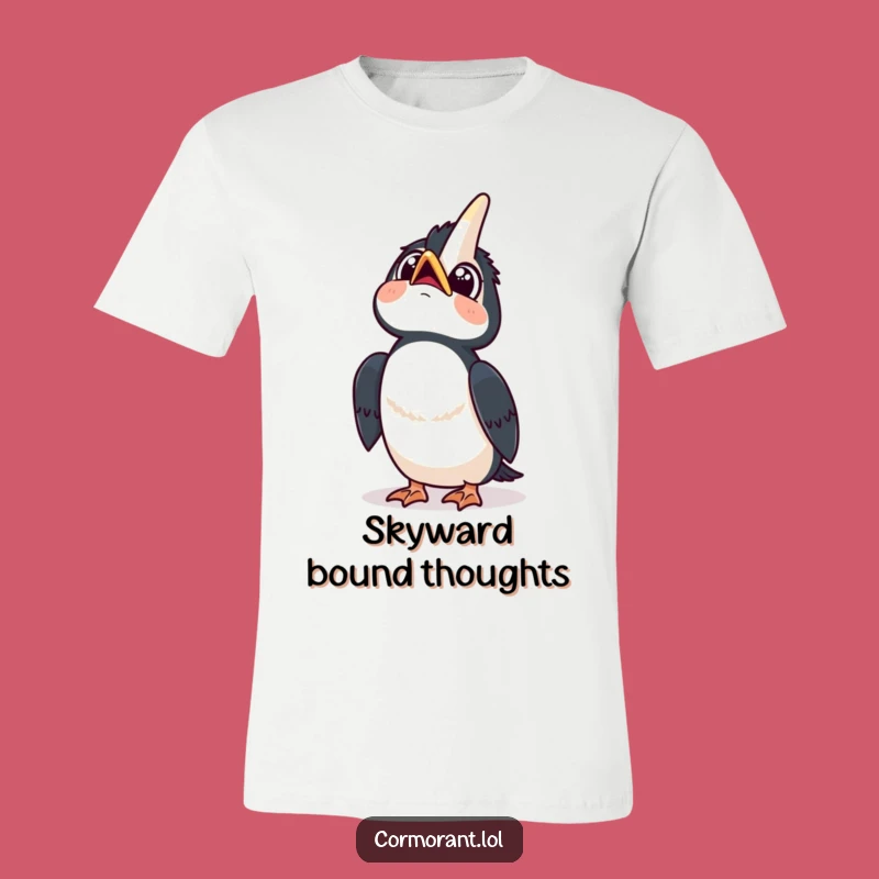 Funny Kawaii Cormorant Sky Gaze T-Shirt: Wear Your Curiosity