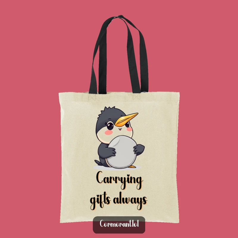 Funny Cormorant Pebble Tote Bag: Carry Joy with This Bird's Gift